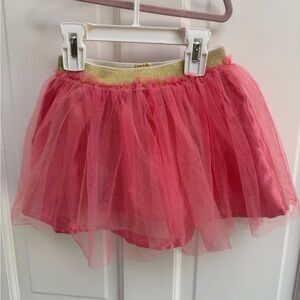 Disney Minnie Mouse 3T Girls Pink and Gold Tutu Chiffon Skirt